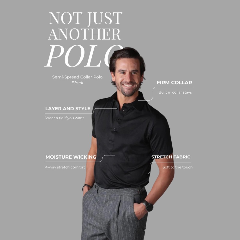 Collars & Co.NWT Semi-Spread Collar Polo Original Fit; Size Large - Picture 5 of 5